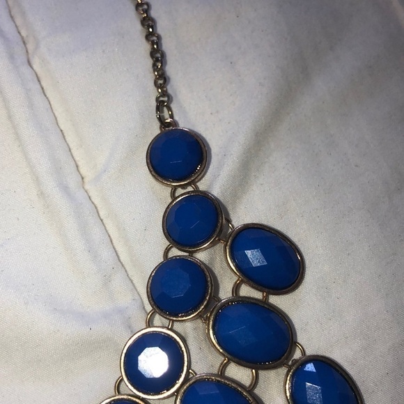 Blue and Gold Chunky Necklace - Picture 5 of 5